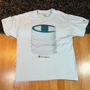 Champion Men's Adult Sz XL Tee Shirt T Blue  Athletic Casual Cotton